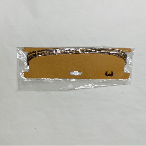 3 String Sliver Beaded Choker Necklace - Picture 6 of 8